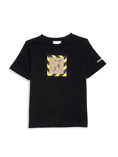 Shop Burberry Little Boy's & Boy's Renley Graphic T-shirt In Black