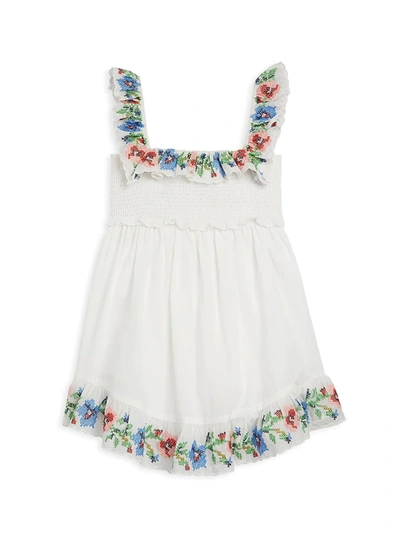 Shop Zimmermann Little Girl's & Girl's Juliette Cross Stitch Dress In Ivory