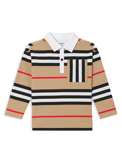 Shop Burberry Little Boy's & Boy's Cuthbert Icon Polo In Beige