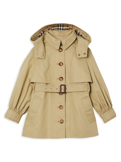 Shop Burberry Little Girl's & Girl's Julieta Trench Coat In Honey