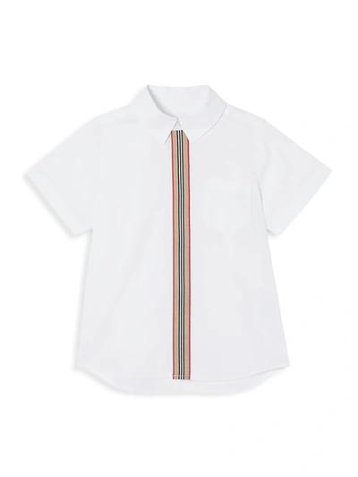 Shop Burberry Little Boy's & Boy's Silverton Short-sleeve Shirt In White