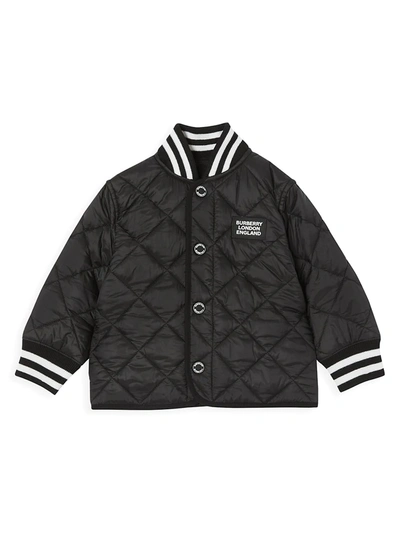 Shop Burberry Baby's & Little Kid's Delaney Quilted Bomber Jacket In Black