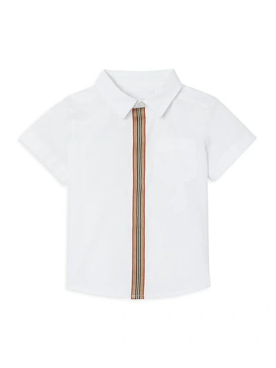 Shop Burberry Baby's & Little Boy's Silverton Short-sleeve Shirt In White