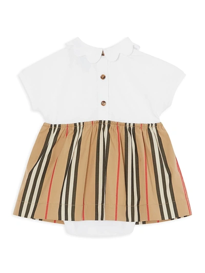 Shop Burberry Baby Girl's Janine Collared Dress In White