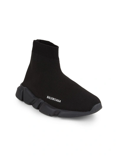 Shop Balenciaga Little Kid's & Kid's Speed Sock Sneakers In White Black