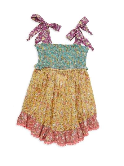 Shop Zimmermann Little Girl's & Girl's Carnaby Spliced Tie-shoulder Dress