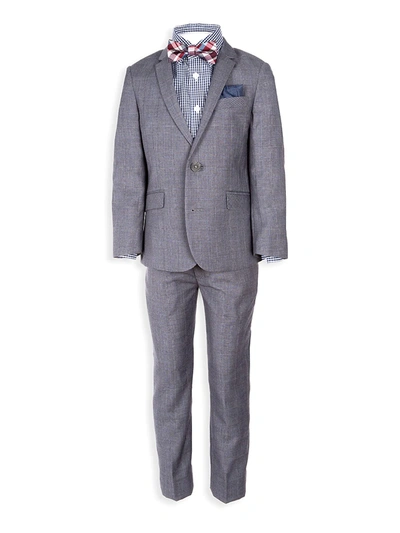 Shop Appaman Little Boy's & Boy's 2-piece Mod Suit In Grey Blue Yonder Check