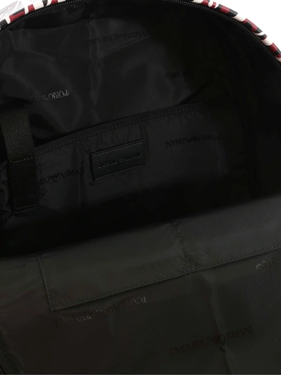 Shop Emporio Armani Contrasting Logo Pattern Backpack In Black