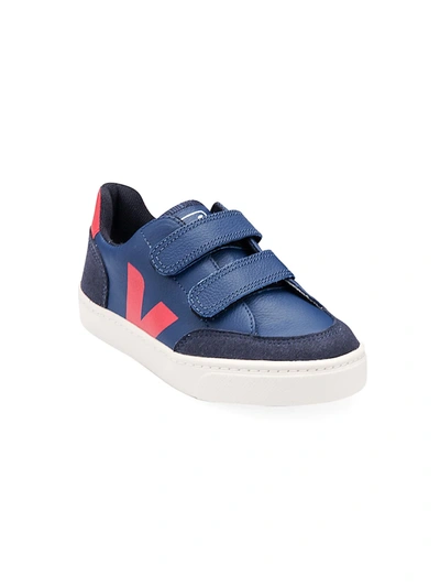 Shop Veja Baby's & Little Boy's Contrast Leather V-logo Grip-tape Sneakers In Cobalt