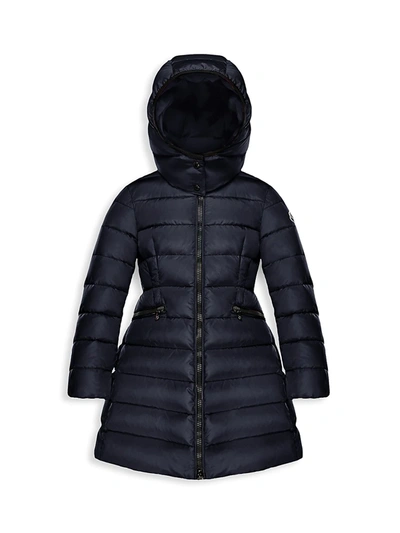 Shop Moncler Little Girl's & Girl's Charpal Long Down Puffer Coat In Navy