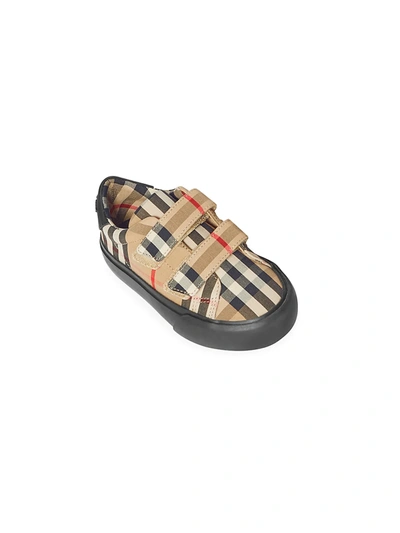 Shop Burberry Baby's & Little Kid's Markham Checkered Sneakers In Black