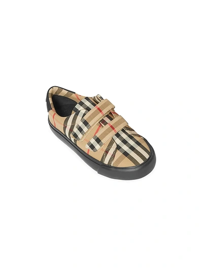 Shop Burberry Little Kid's & Kid's Markham Checkered Sneakers In Beige