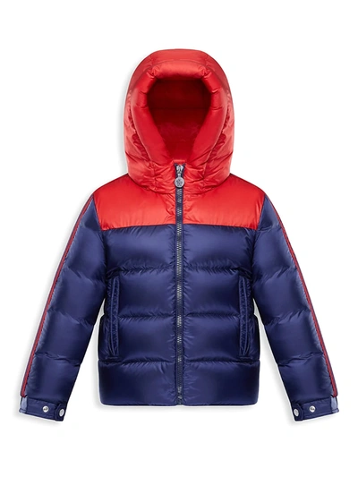 Shop Moncler Little Boy's & Boy's Borgon Two-toned Down Puffer Jacket In Dark Blue