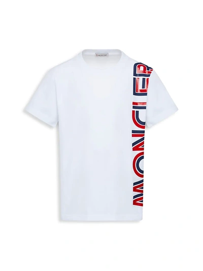 Shop Moncler Little Boy's & Boy's Logo T-shirt In White