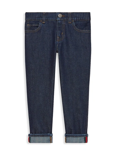 Shop Gucci Little Boy's & Boy's Straight Leg Jeans In Indigo