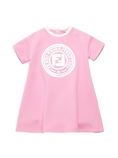 Shop Fendi Baby Girl's Logo T-shirt Dress In Pink