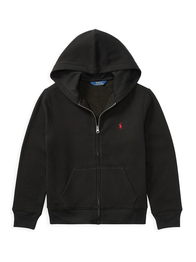 Shop Ralph Lauren Little Boy's & Boy's Classic Zip-front Hoodie In Black