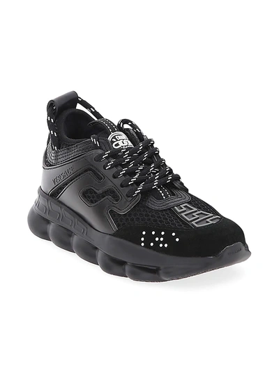 Shop Versace Little Boy's & Boy's Chain Reaction Sneakers In Black