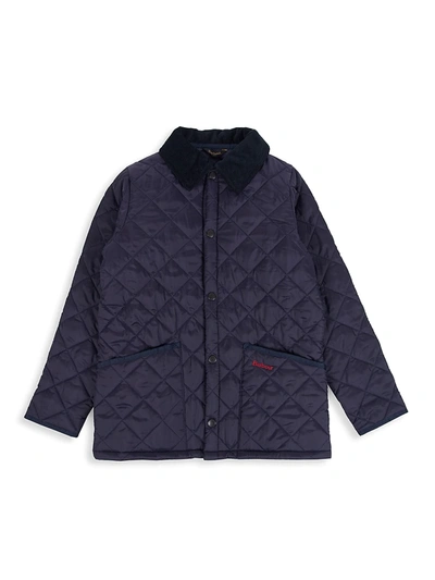 Shop Barbour Little Boy's & Boy's Liddesdale Quilted Jacket In Navy