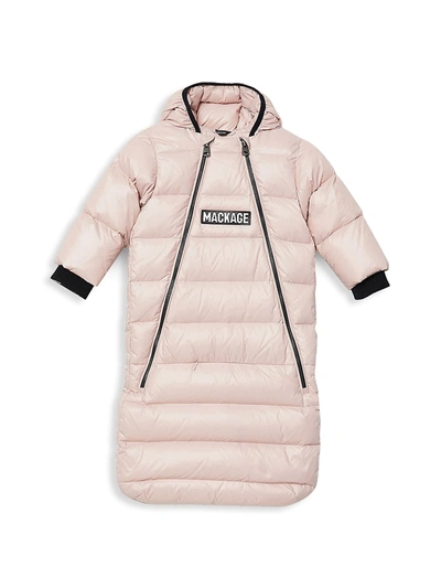 Shop Mackage Baby Girl's Allie Down Bunting Quilted Snowsuit In Petal