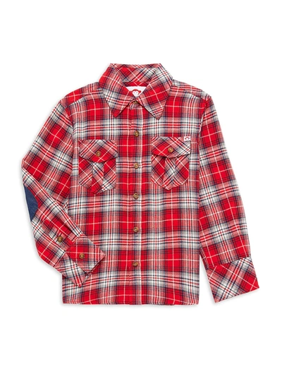 Shop Appaman Little Boy's & Boy's Flannel Plaid Shirt In True Red