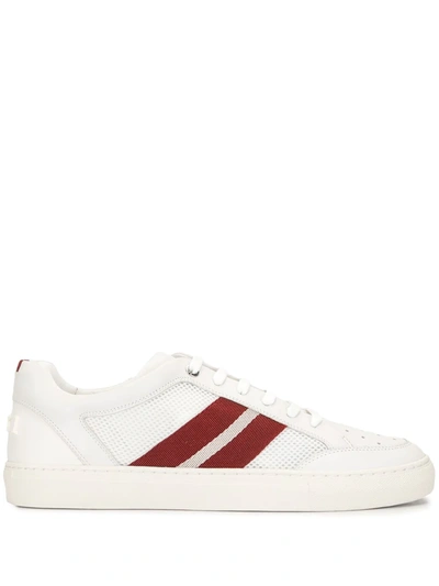 Shop Bally Herky Striped Band Low-top Sneakers In White