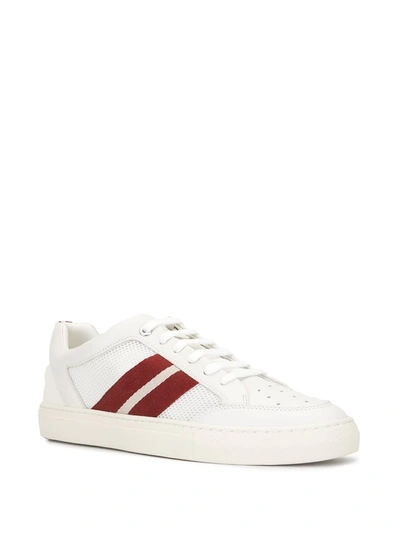 Shop Bally Herky Striped Band Low-top Sneakers In White
