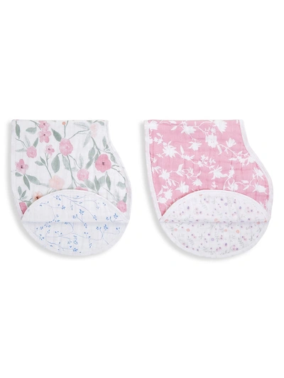 Shop Aden + Anais Baby Girl's 2-piece Mon Fleur Muslin Bibs In Pink