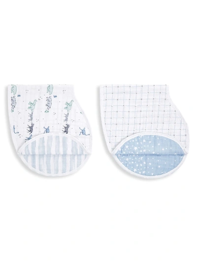 Shop Aden + Anais Baby Boy's 2-piece Rising Star Muslin Bibs In Blue