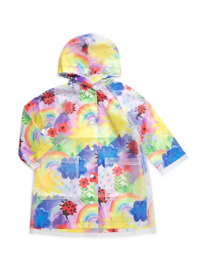 Shop Stella Mccartney Little Girl's & Girl's Painted-print Rain Coat In Neutral