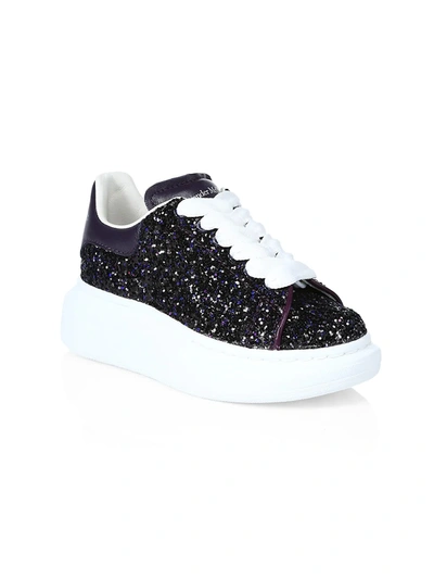Shop Alexander Mcqueen Girl's Sparkle Sneakers In Black