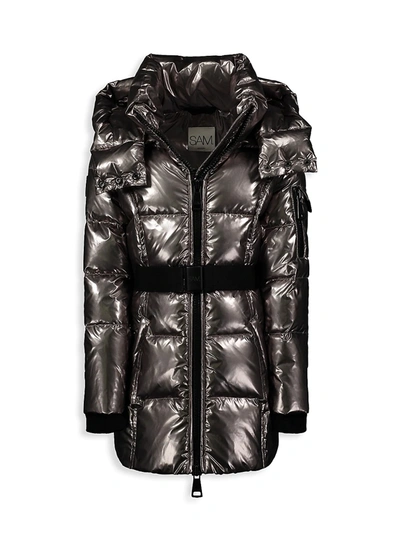 Shop Sam Little Girl's Soho Down Puffer Jacket In Gunmetal