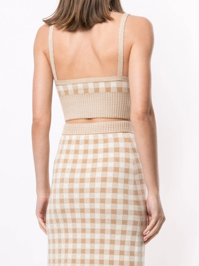 Shop Altuzarra Tyler Checked Crop Top In Brown