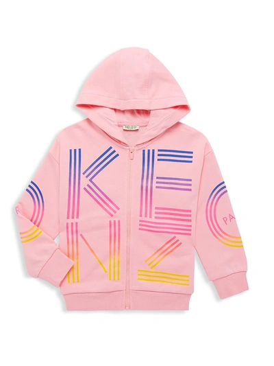 Shop Kenzo Little Girl's & Girl's Logo Zip Hoodie In Pink