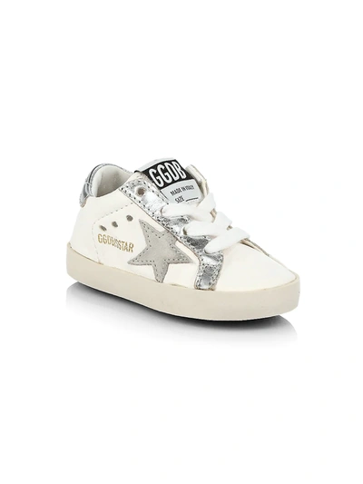 Shop Golden Goose Baby's Star Nappa Upper Suede Star Laminated Sneakers In White Silver