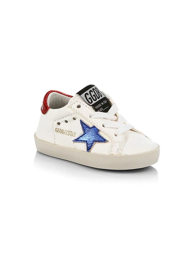 Shop Golden Goose Baby's Star Nappa Upper Laminated Star Sneakers In White Blue