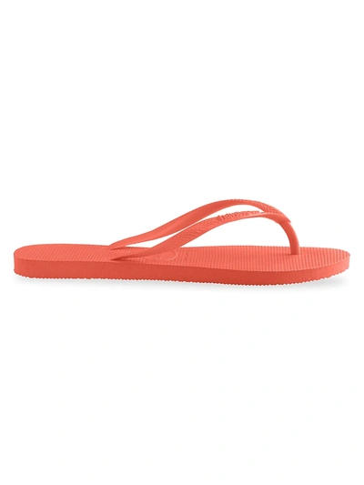 Shop Havaianas Little Girl's & Girl's Slim Classic Flip Flops In Coral Chic