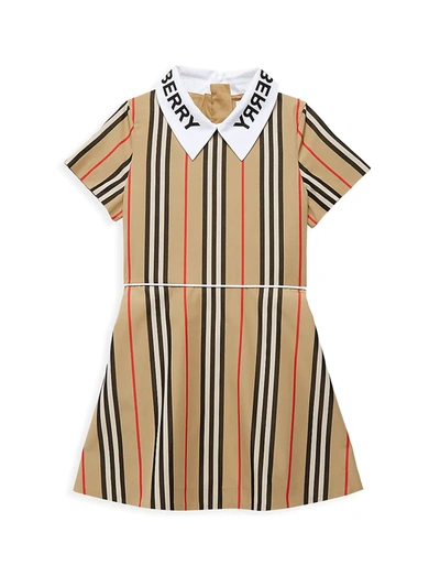 Shop Burberry Little Girl's & Girl's Cambria Check-print Dress In Beige
