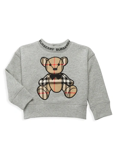 Shop Burberry Baby's & Little Kid's Bear-print Sweater In Grey
