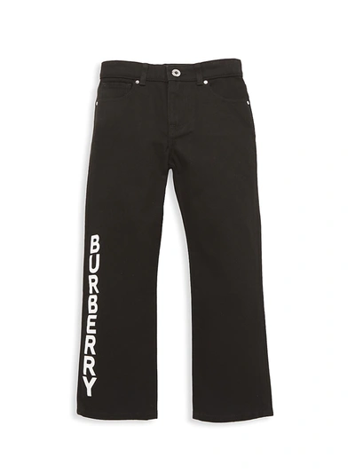 Shop Burberry Little Boy's & Boy's Kb4 Aldric Straight-leg Jeans In Black