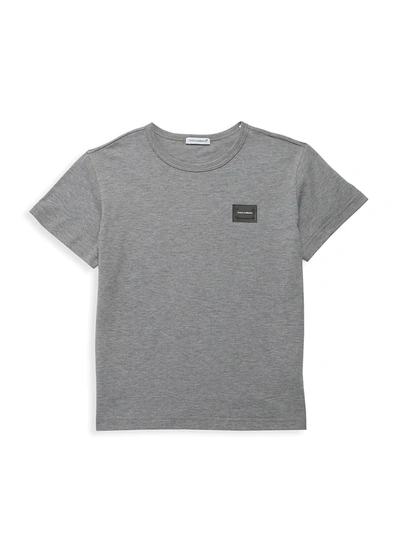 Shop Dolce & Gabbana Little Boy's & Boy's Logo T-shirt In Grey