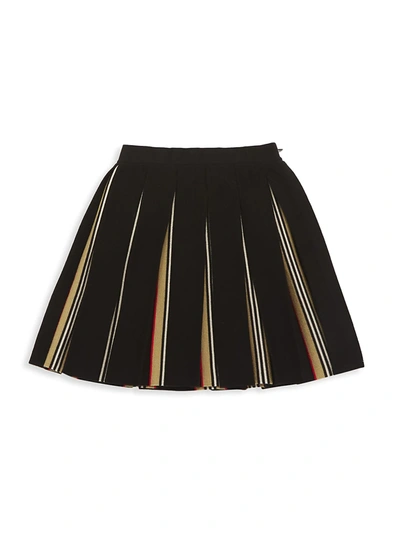 Shop Burberry Little Girl's & Girl's Amelia Pleated Skirt In Black