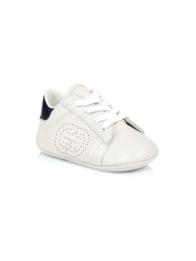 Shop Gucci Baby's Leather Gg Sneakers In White