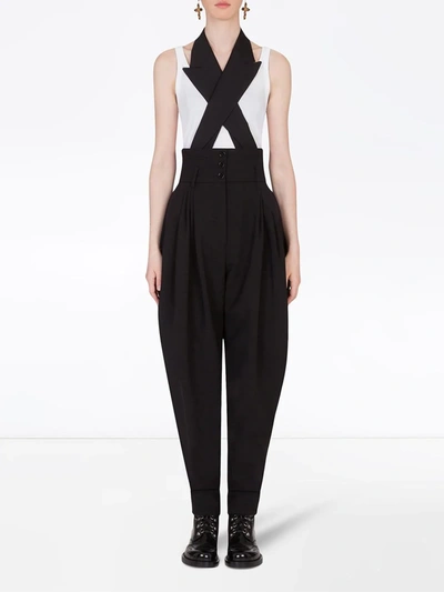 Shop Dolce & Gabbana Crossover Lapels Jumpsuit In Black
