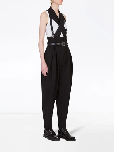 Shop Dolce & Gabbana Crossover Lapels Jumpsuit In Black