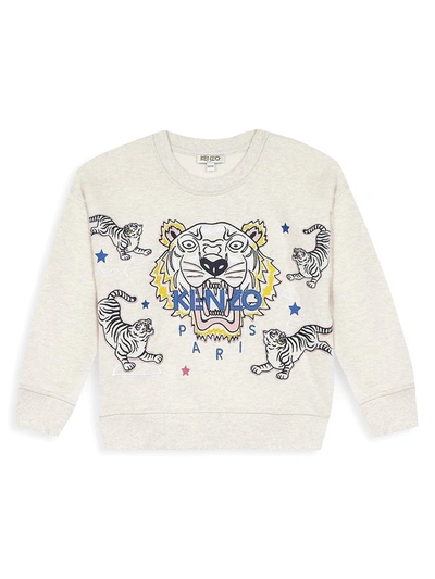 Shop Kenzo Little Girl's & Girl's Tiger Logo Sweater In Beige