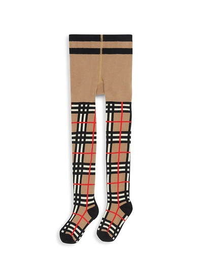Shop Burberry Little Girl's & Girl's Vintage Check Tights In Beige