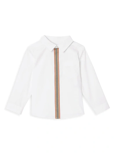 Shop Burberry Baby's & Little Boy's Silverton Long-sleeve Shirt In White