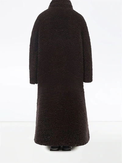 Shop Dolce & Gabbana Double-breasted Shearling Coat In Brown