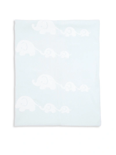 Shop Kissy Kissy Baby's Cotton Elephant Blanket In Light Blue